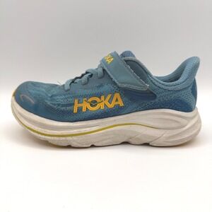 Hoka Clifton 10 Sneakers Little Kids Size 2 Alpine Blue Yellow Running Shoes